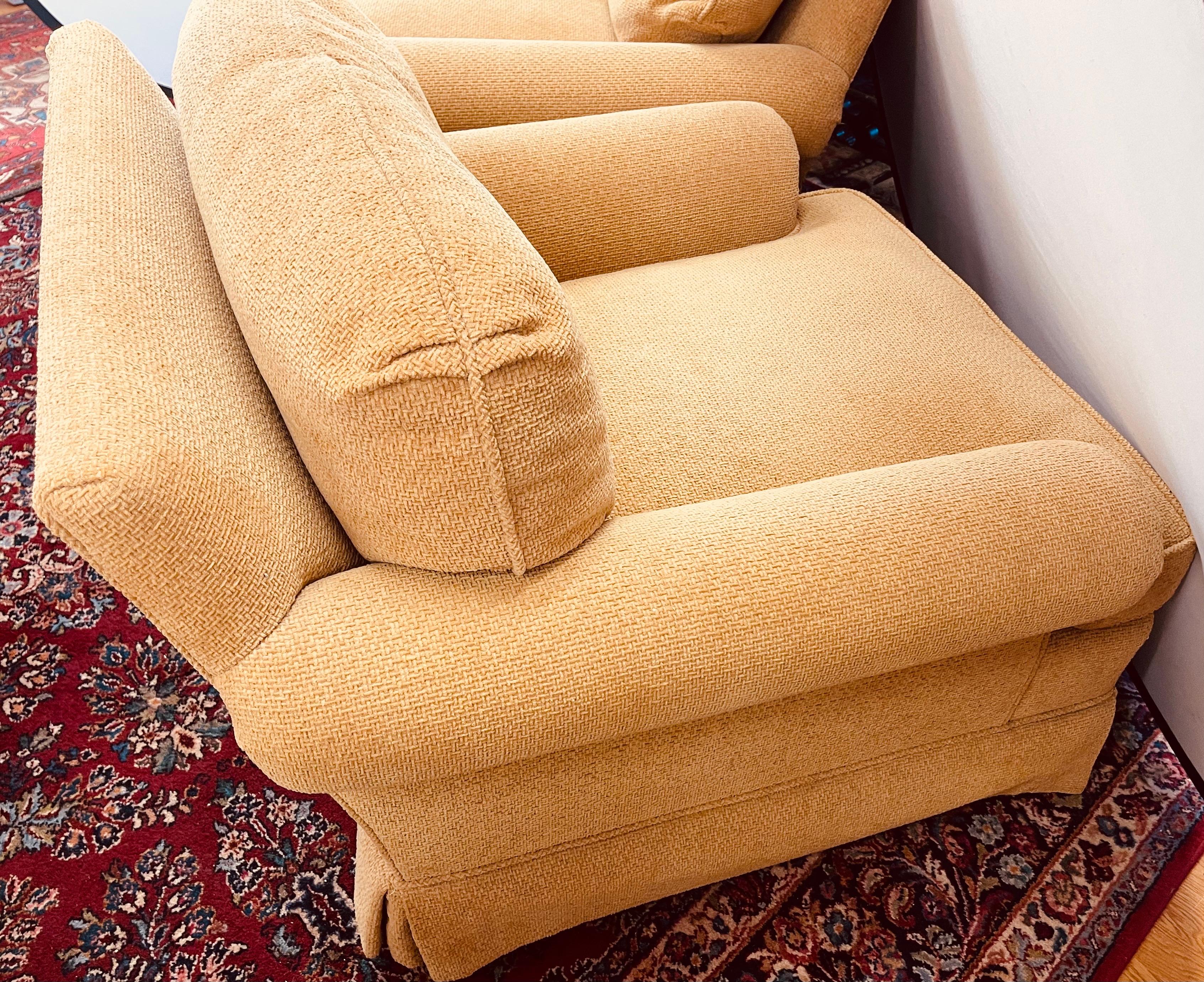 Pair of Matching Large Charles Stewart Swivel Reading Arm Chairs Armchairs 1