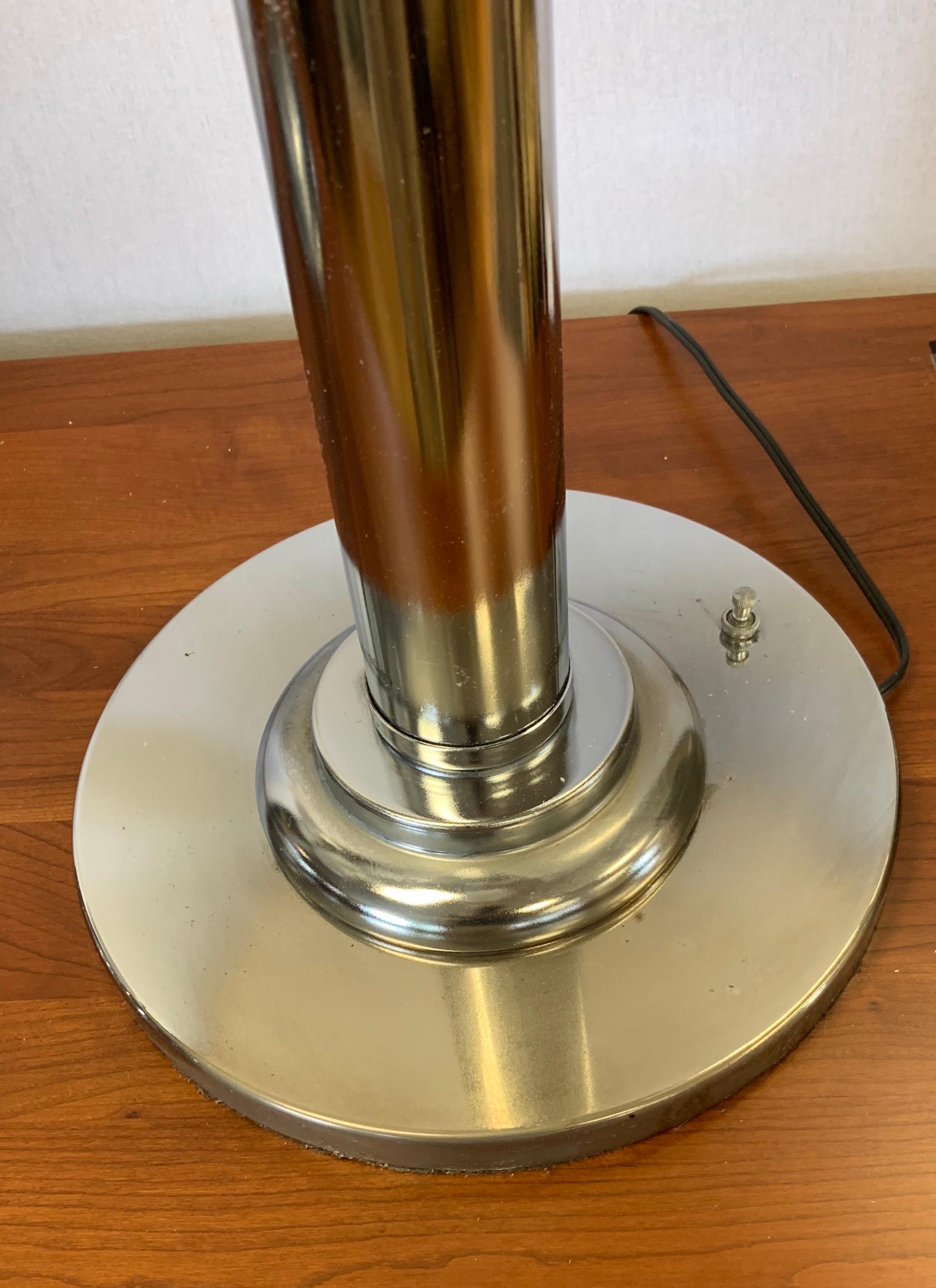 American Pair of Matching Laurel Lighting Midcentury Chrome Large Waterfall Lamps