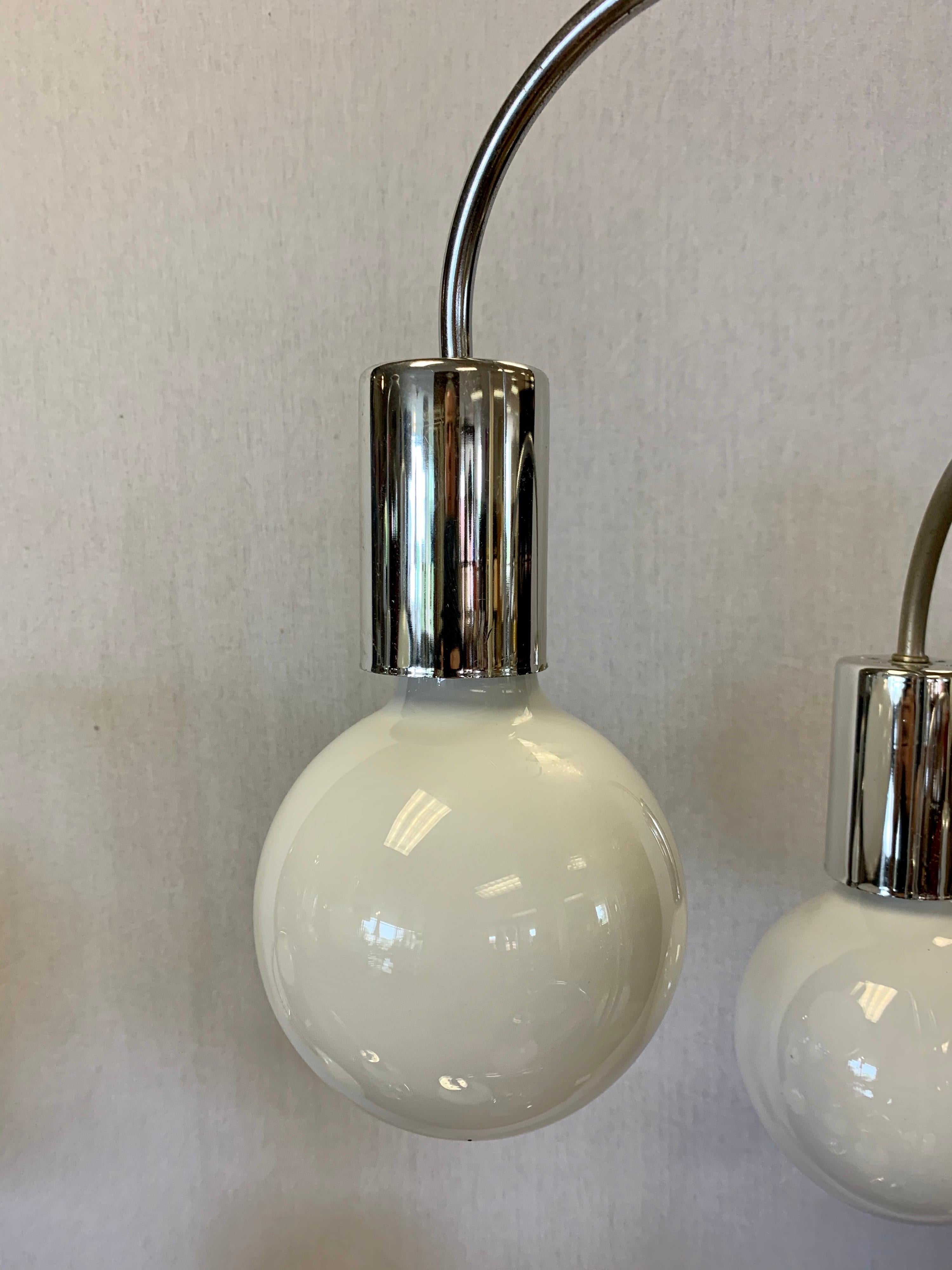 Late 20th Century Pair of Matching Laurel Lighting Midcentury Chrome Large Waterfall Lamps