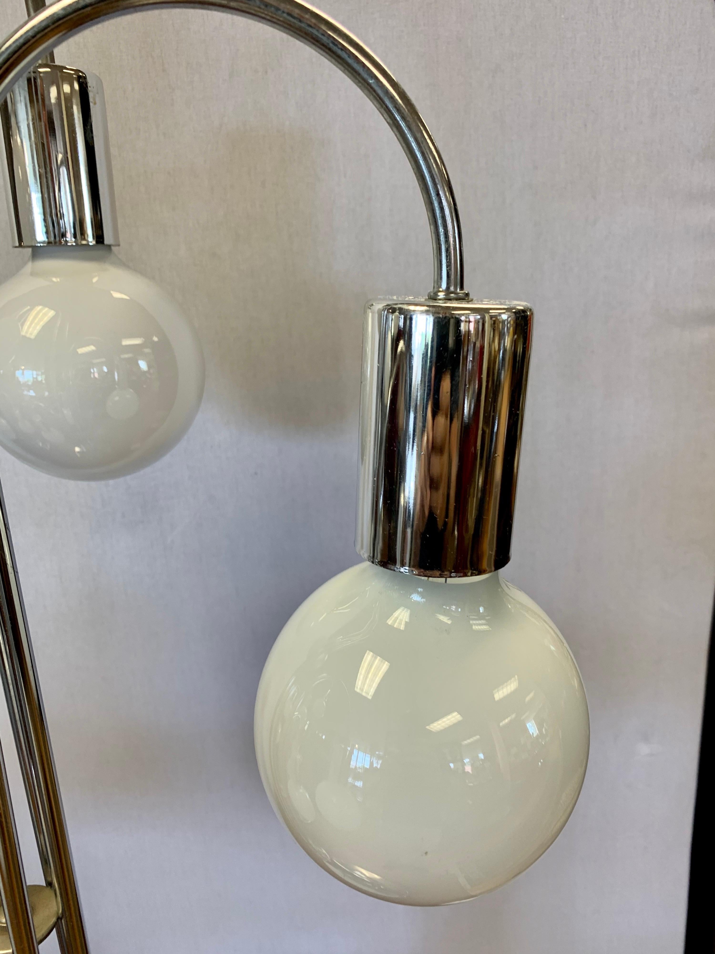 Pair of Matching Laurel Lighting Midcentury Chrome Large Waterfall Lamps 1