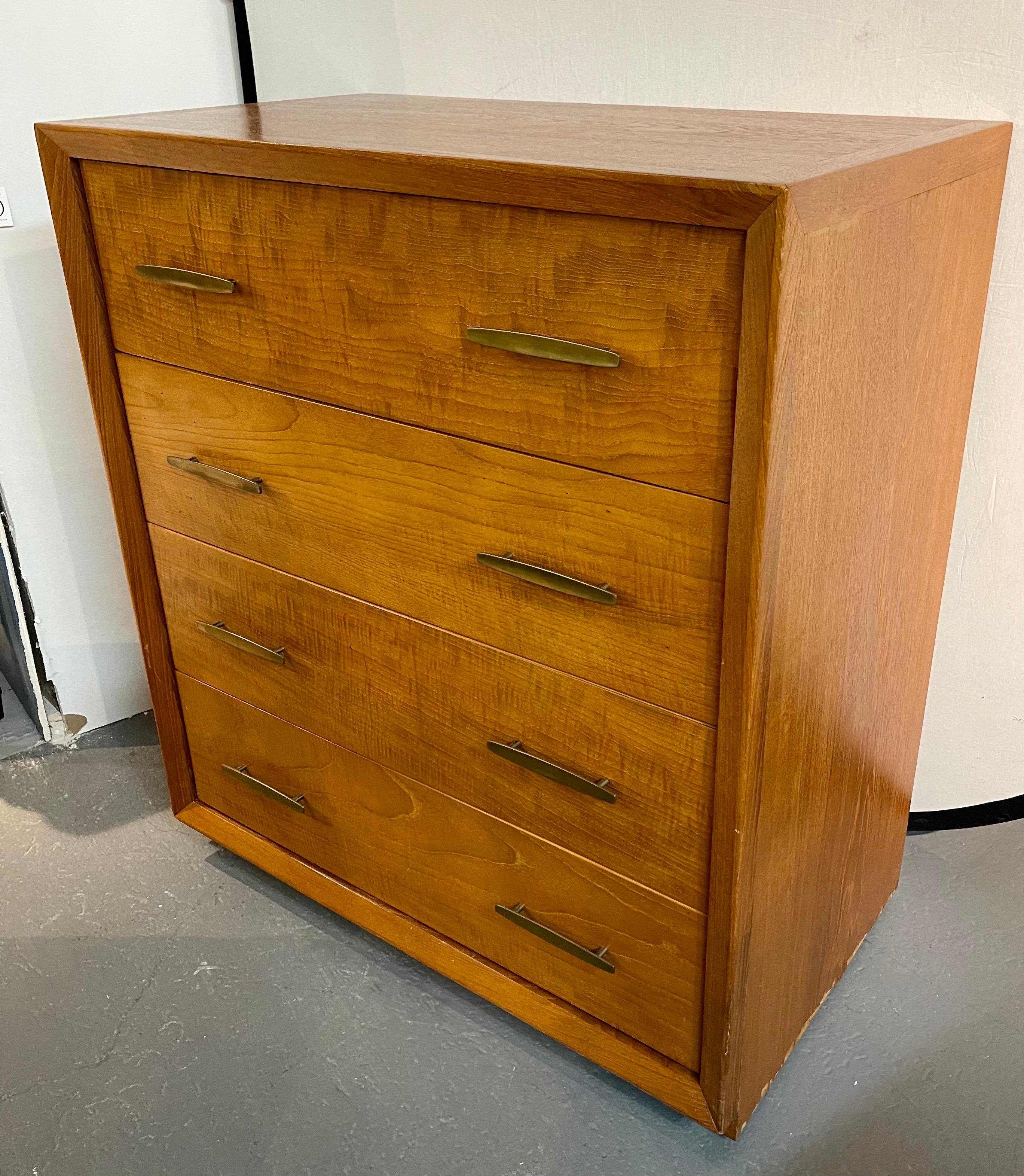 Walnut Pair of Matching Mid-Century Dressers Chest of Drawers