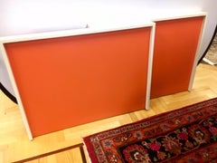 Pair of Matching Mid-Century Modern Orange and White Twin Headboards