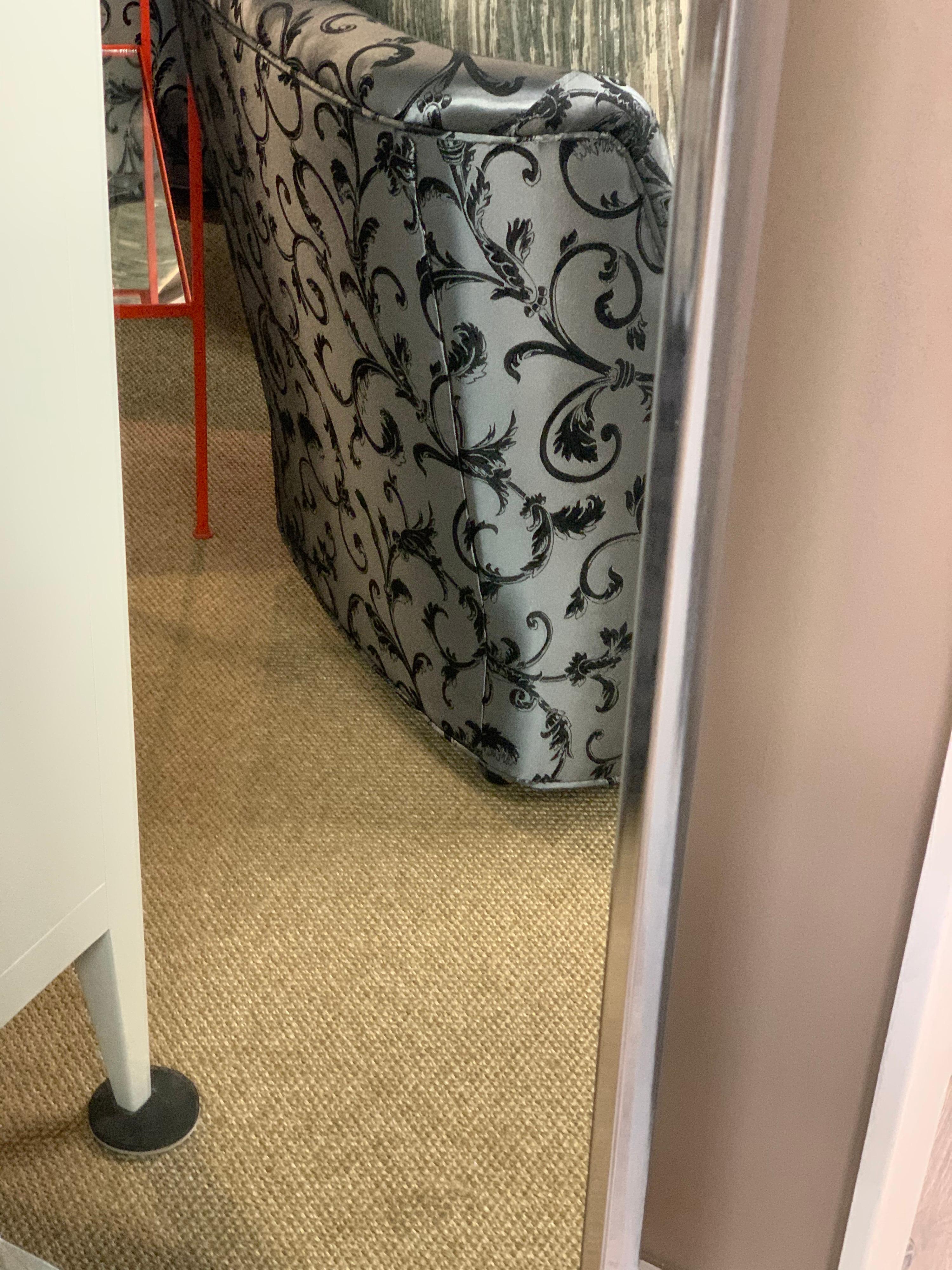 Pair of Matching Mid-Century Thin Full Length Eight Foot Tall Chrome Mirrors 1