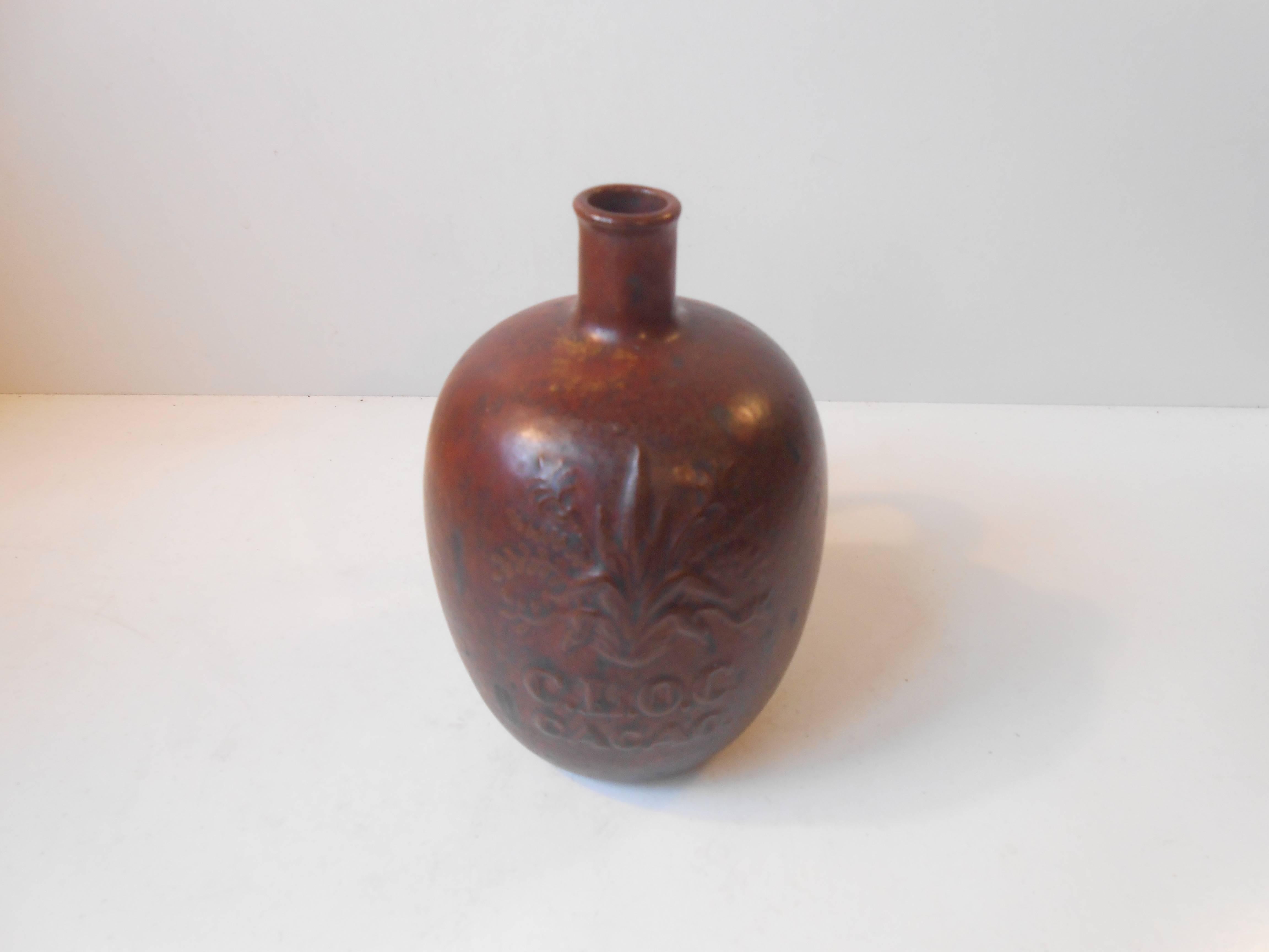 Mid-20th Century Arne Bang Glazed Stoneware Bottle Vases, 1930s For Sale