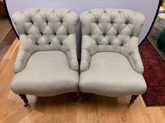 Pair of Matching Ralph Lauren Tufted Chesterfield Chairs