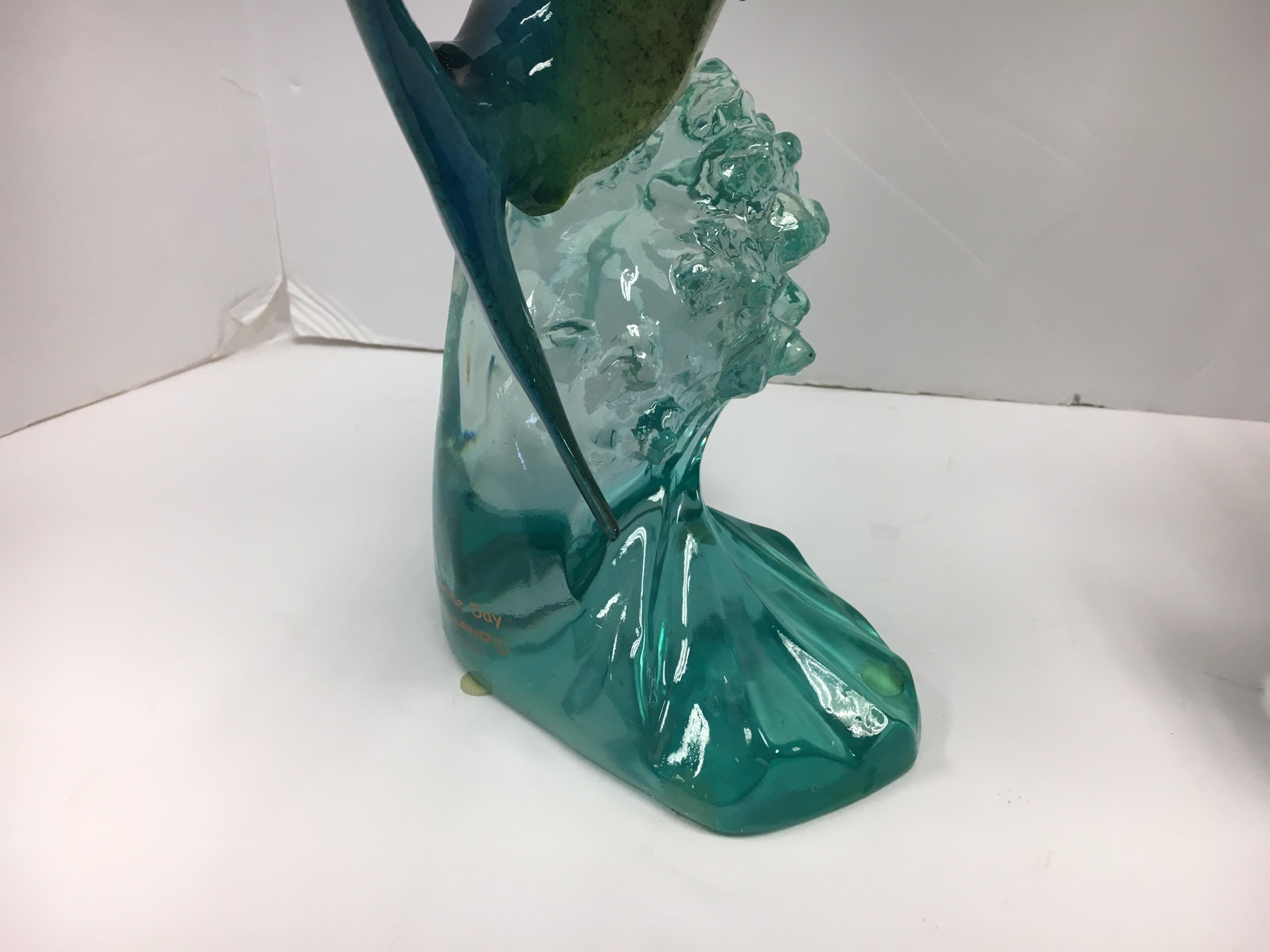 wyland acrylic dolphin sculpture