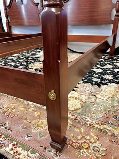 Pair of Matching Signed Harden Furniture Matching Twin Four Poster Cherry Beds