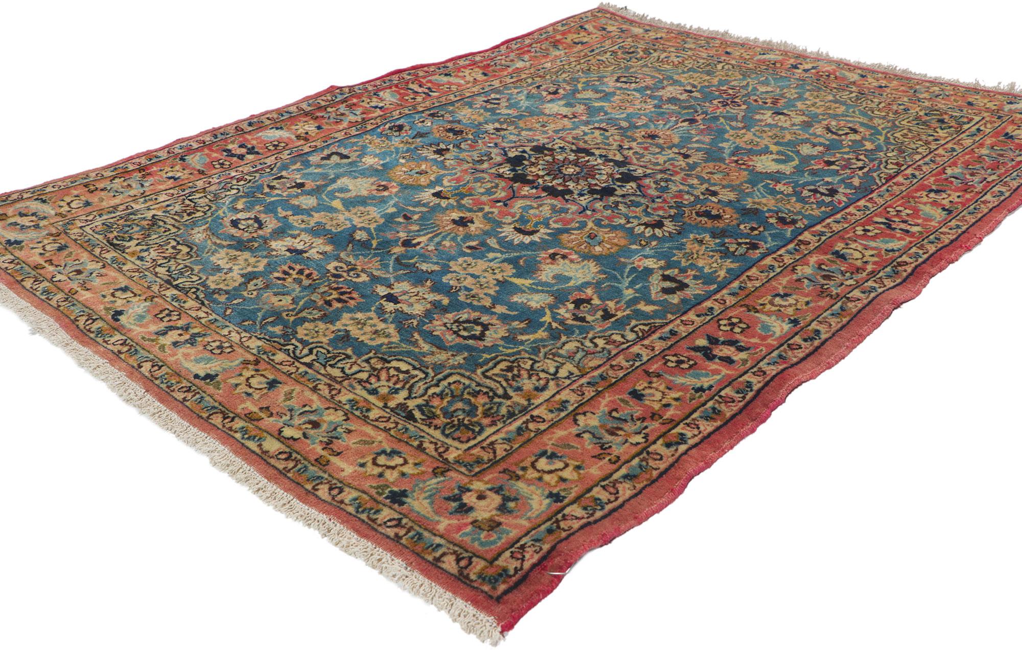 Paar passende persische Isfahan-Teppiche im Vintage-Stil im Zustand „Gut“ im Angebot in Dallas, TX