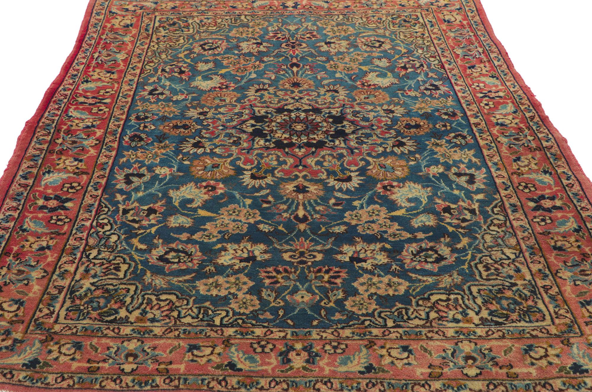 Pair of Matching Vintage Persian Isfahan Rugs For Sale 1