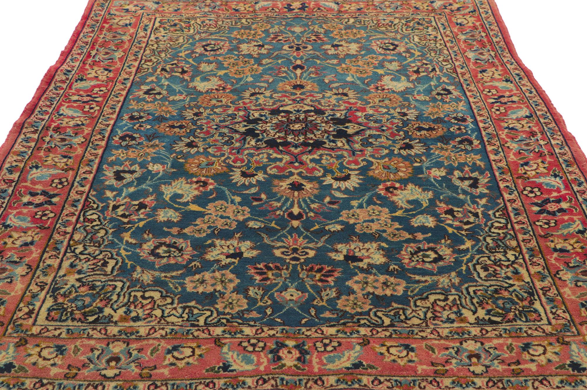 Pair of Matching Vintage Persian Isfahan Rugs For Sale 2