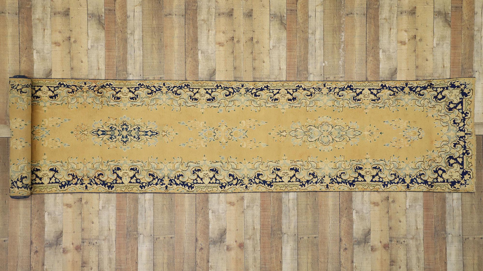 Pair of Matching Vintage Persian Kerman Rug Carpet Runners For Sale 2