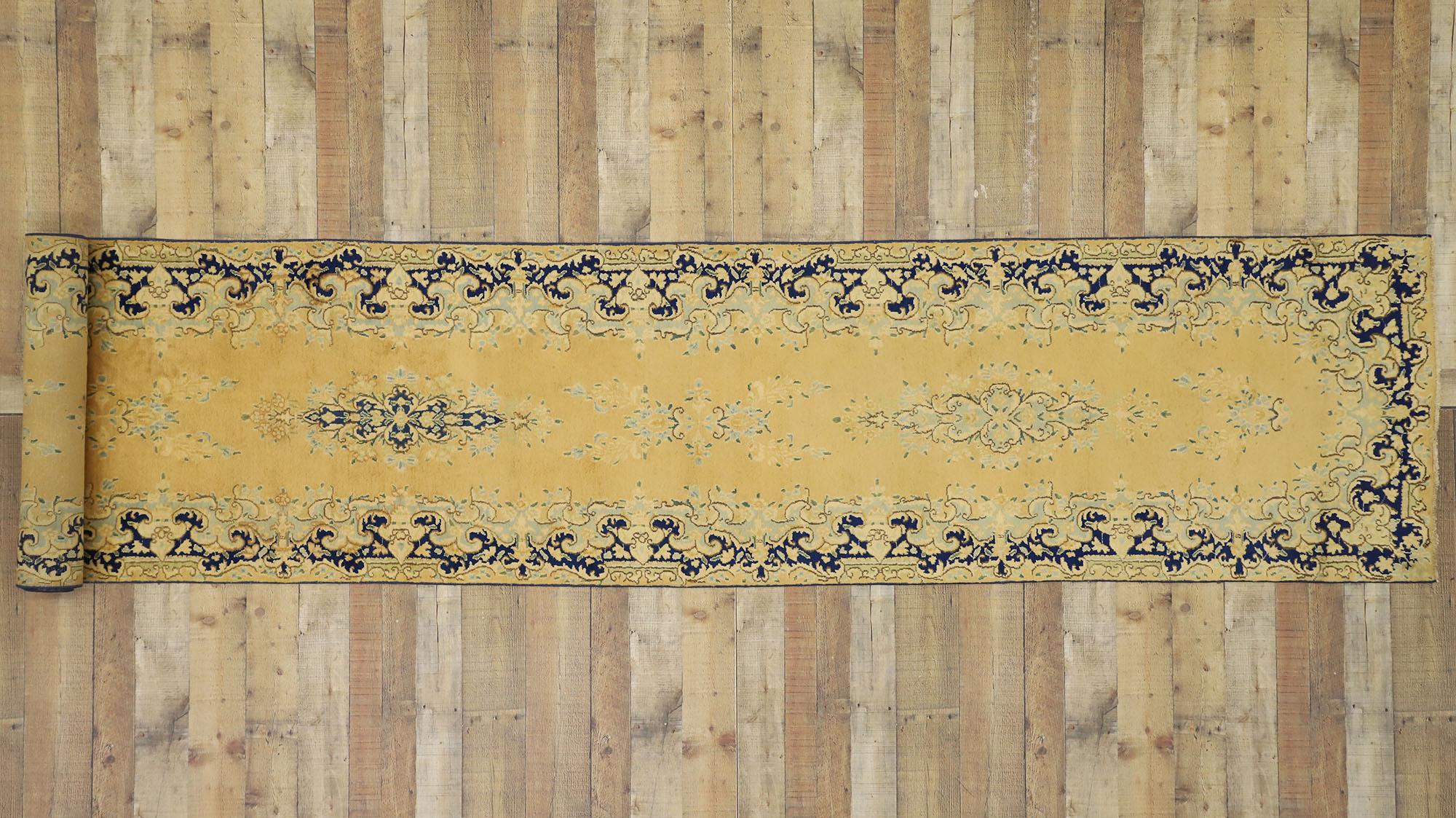 Pair of Matching Vintage Persian Kerman Rug Carpet Runners For Sale 9