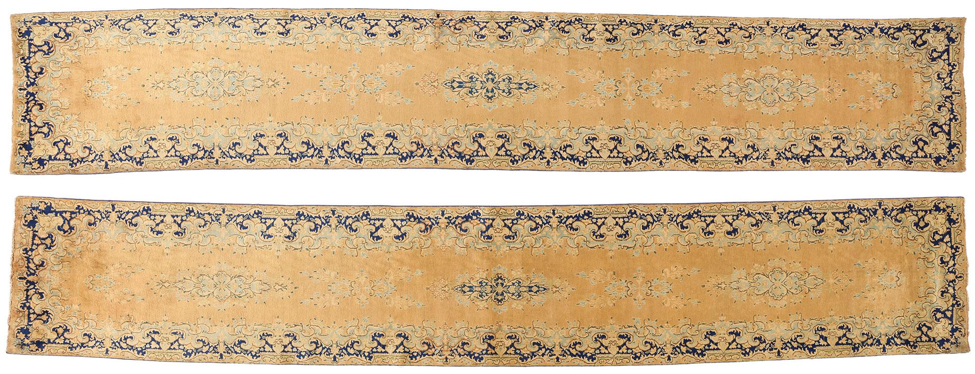 Paar zusammenpassende Vintage Persian Kerman Teppich Teppich Läufer im Angebot 8