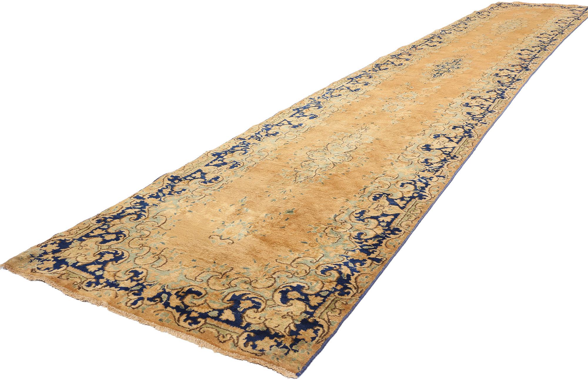 Paar zusammenpassende Vintage Persian Kerman Teppich Teppich Läufer (20. Jahrhundert) im Angebot