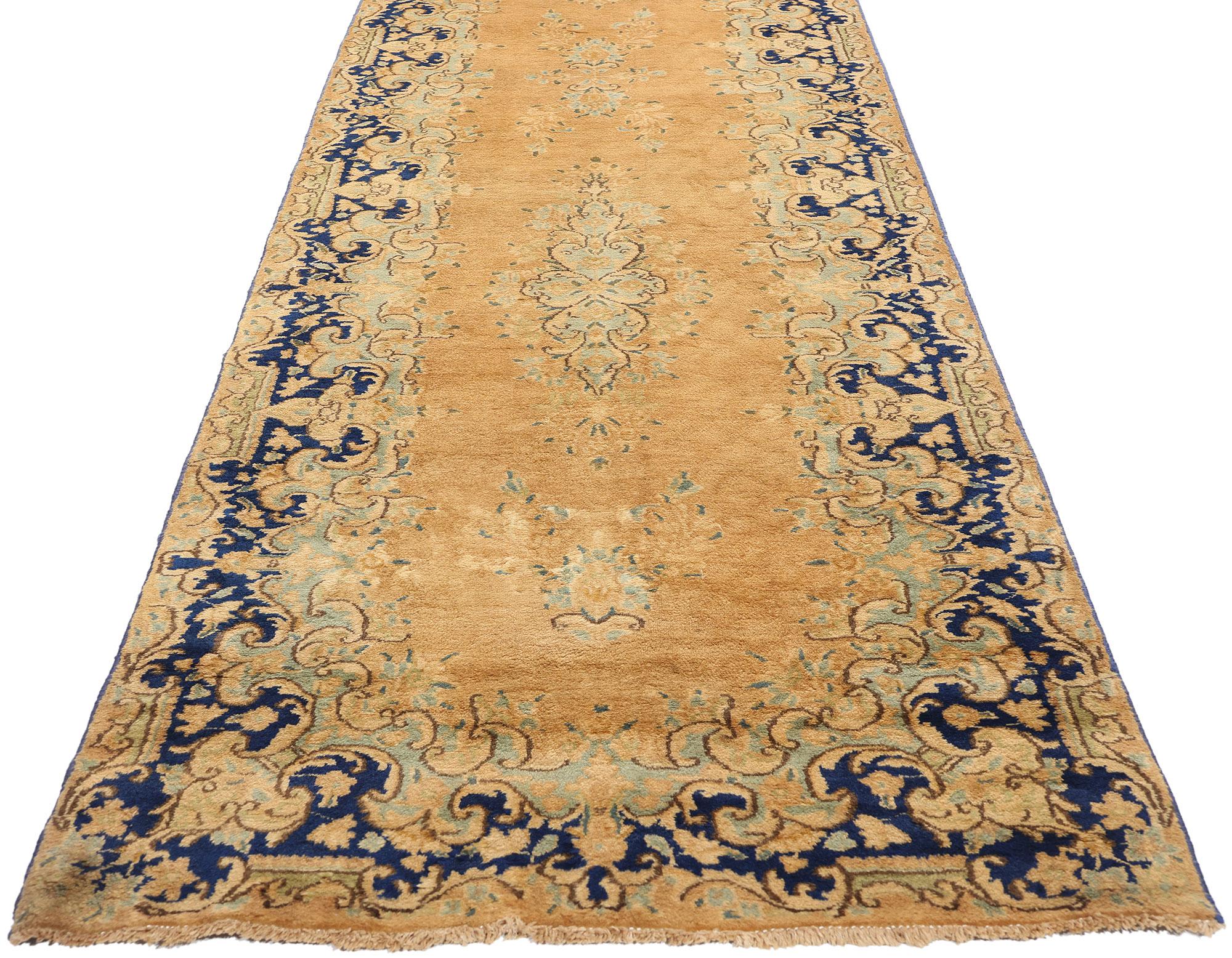 Paar zusammenpassende Vintage Persian Kerman Teppich Teppich Läufer im Angebot 1