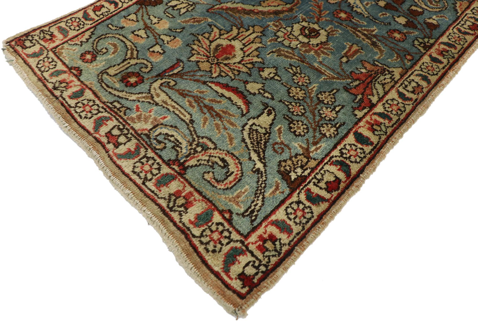 20th Century Pair of Matching Vintage Persian Tabriz Accent Rugs