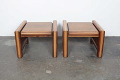 Pair of Matching Walnut 1970s American End Tables