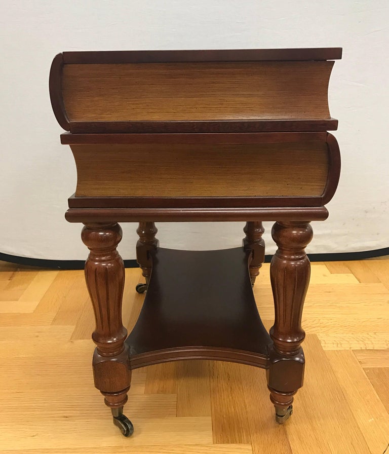 Pair of Matching Wooden Book Stack End Tables Side at 1stDibs