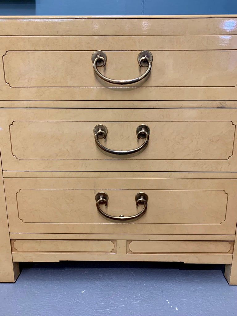 Pair of MatchingMidCentury Lacquered Asian Style Chests Commodes Small