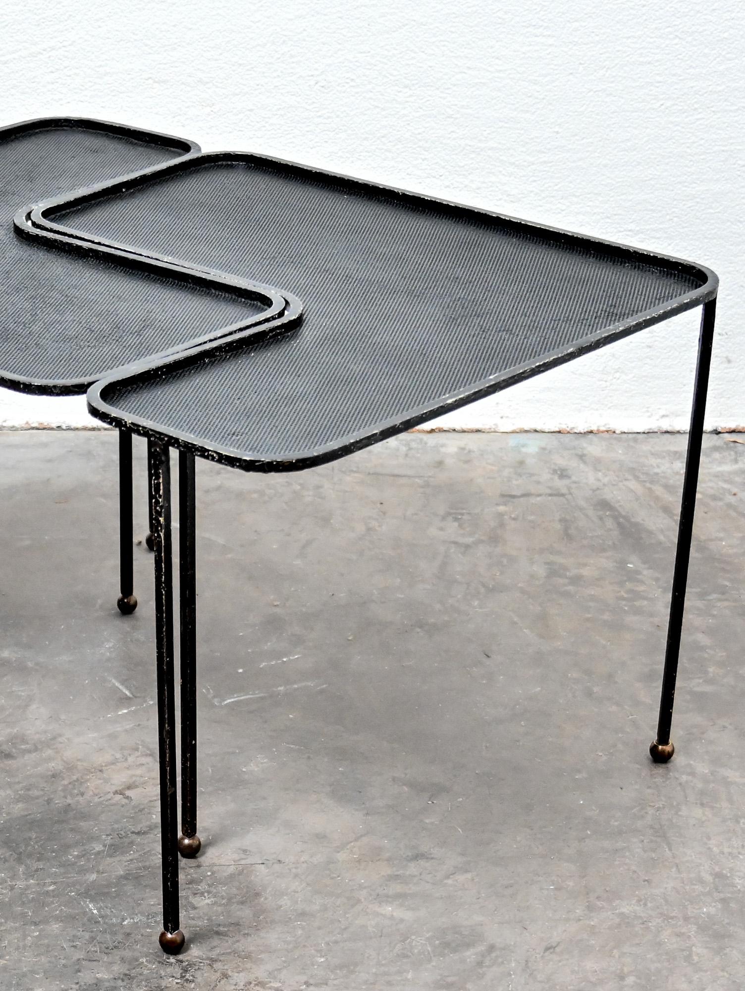 Pair of Matheiu Matégot domino tables 2