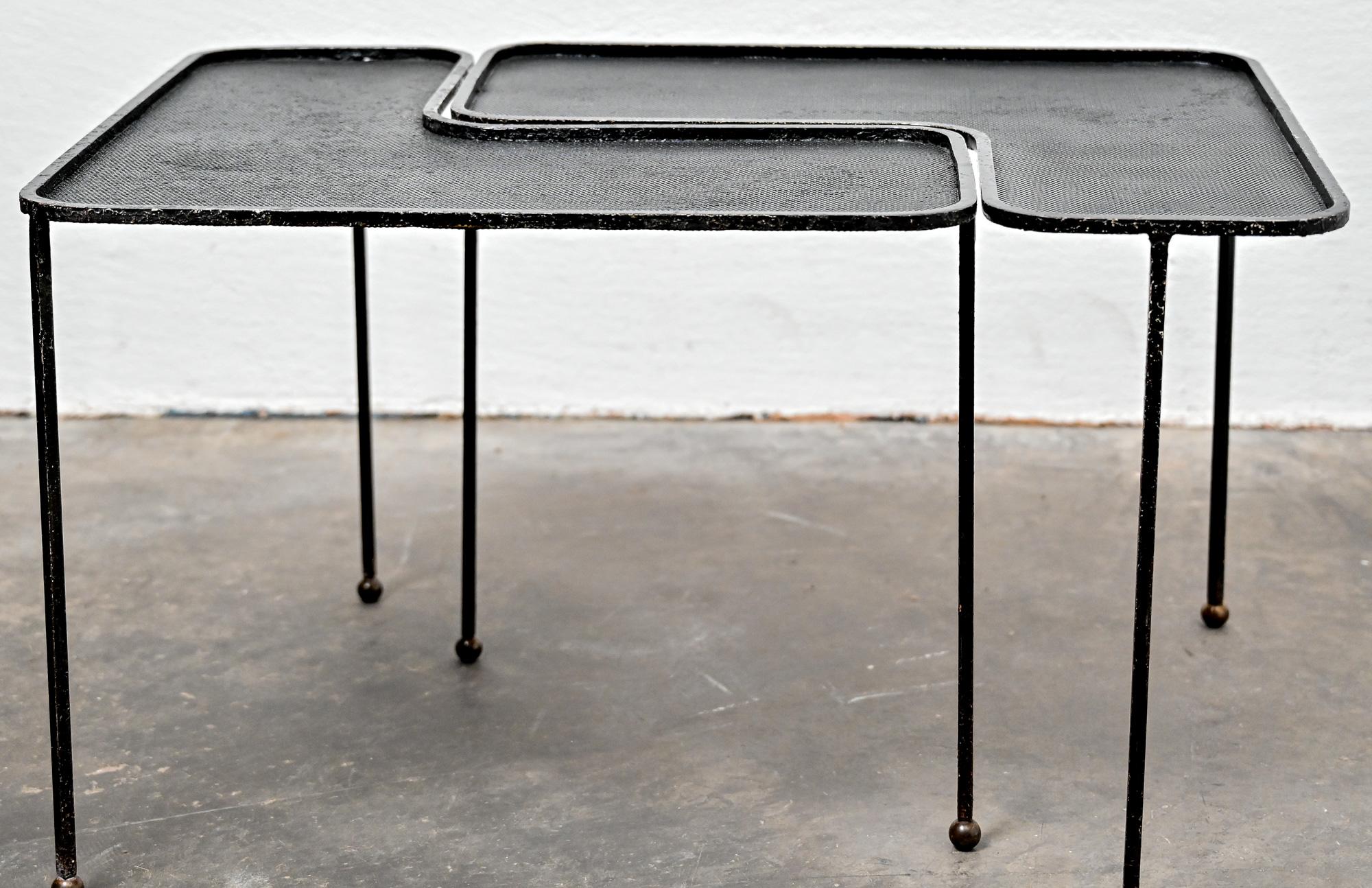 Pair of Matheiu Matégot domino tables 7