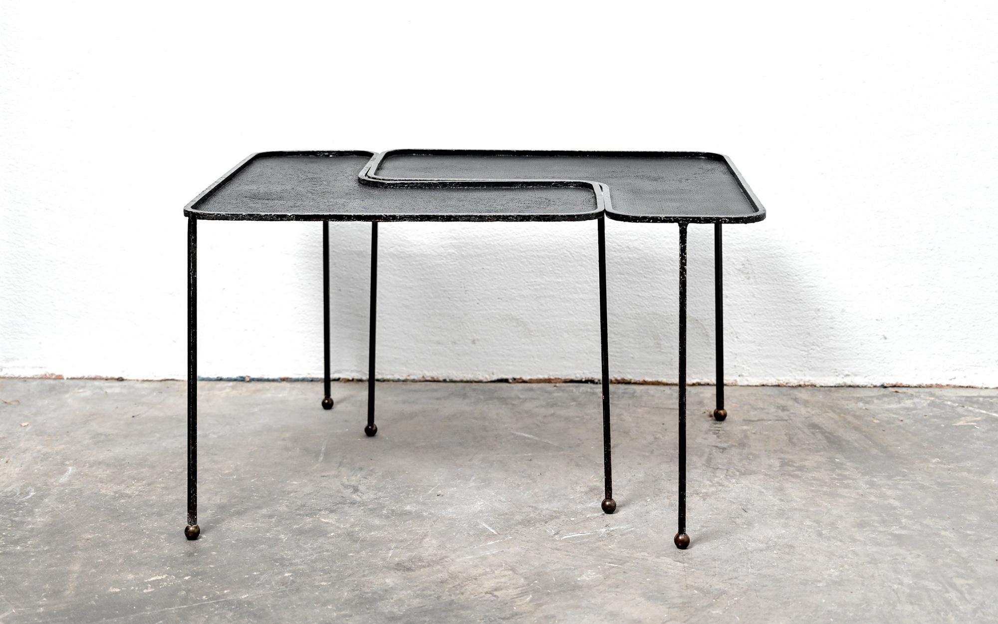 Pair of Matheiu Matégot domino tables For Sale 9