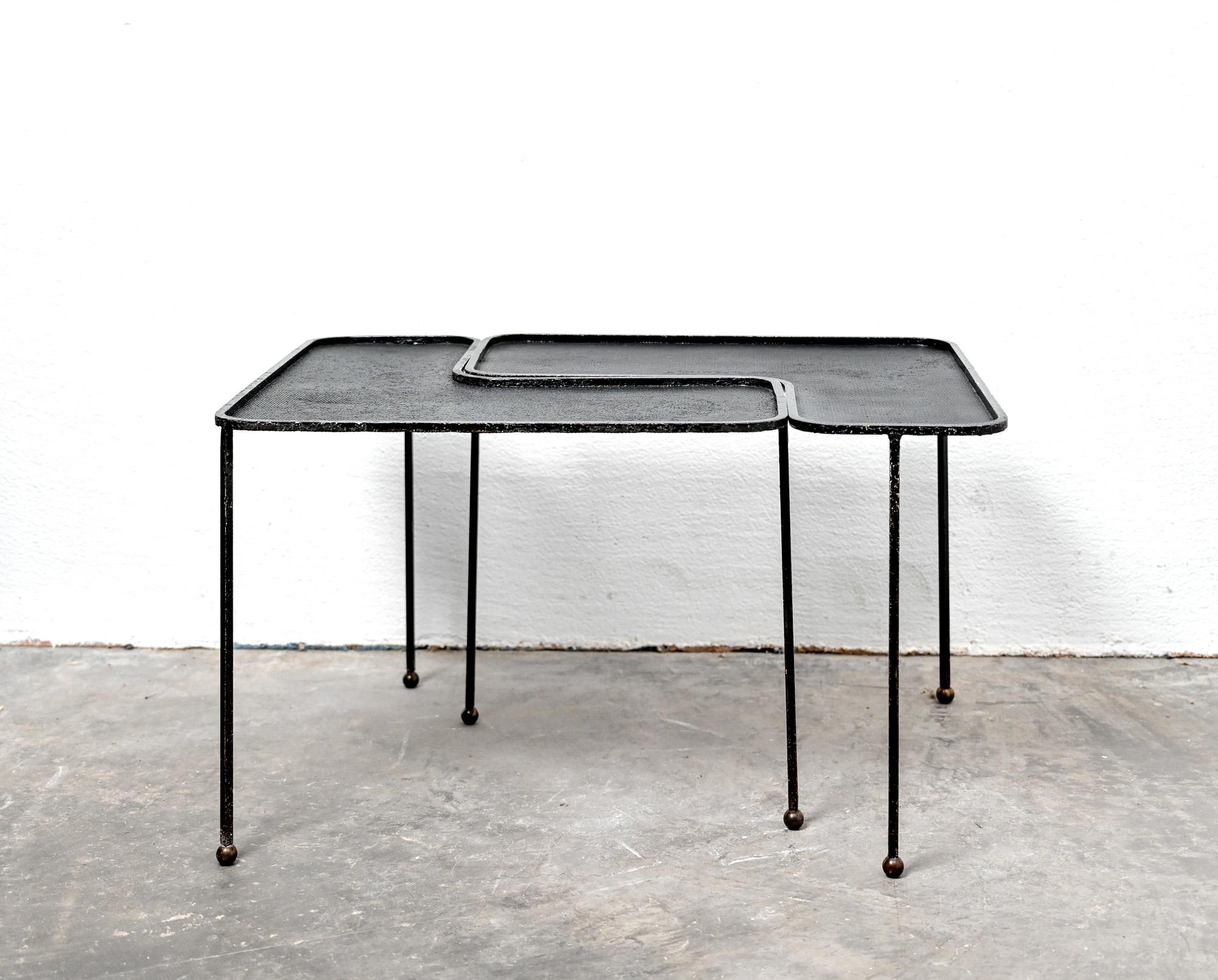 Pair of Matheiu Matégot domino tables For Sale 10