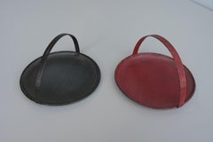 Pair of Mathieu Matégot Bonbonniere in Black and Red, France, 1950s