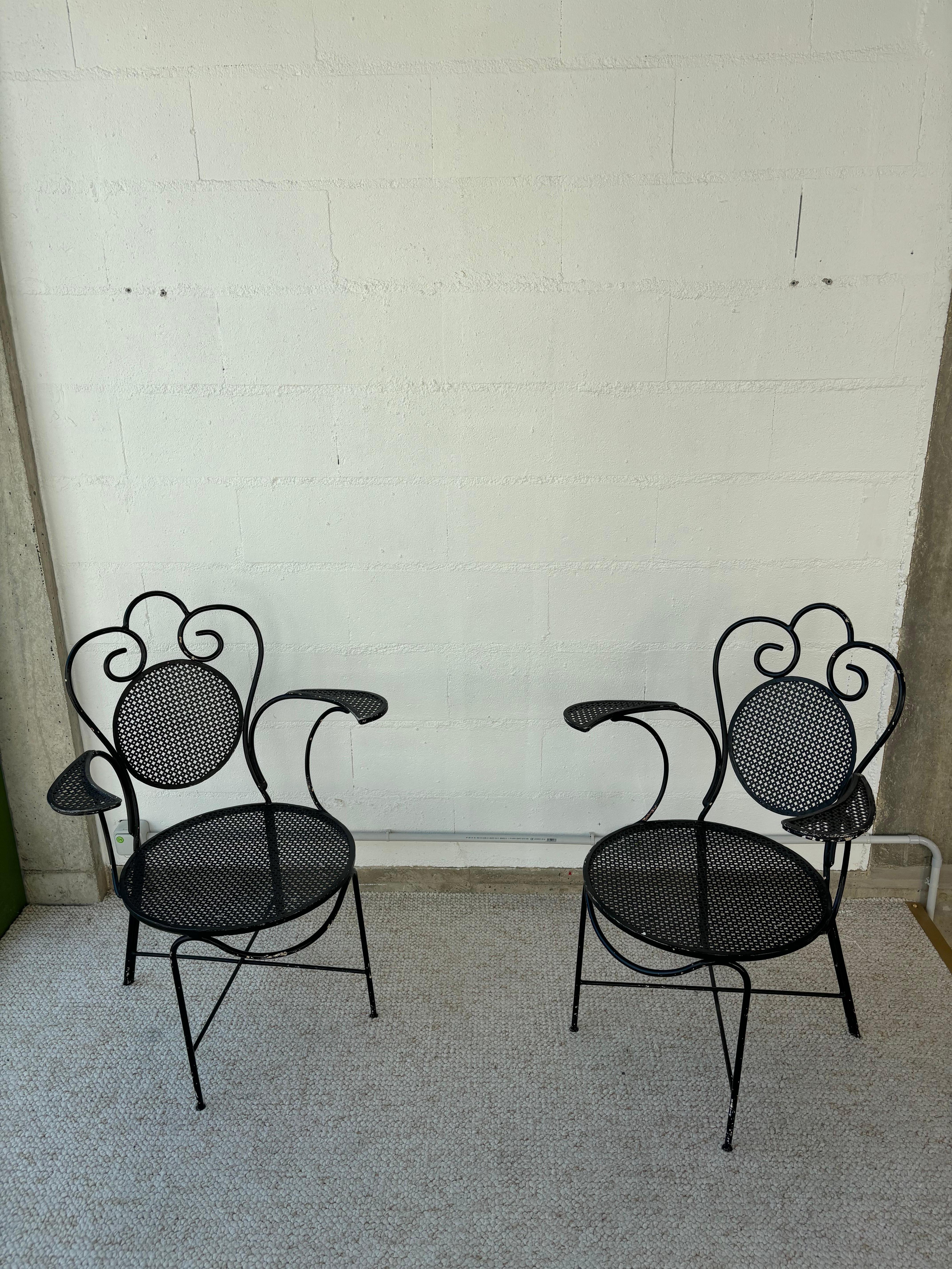 Mid-Century Modern Pair of Mathieu Matégot Chairs For Sale