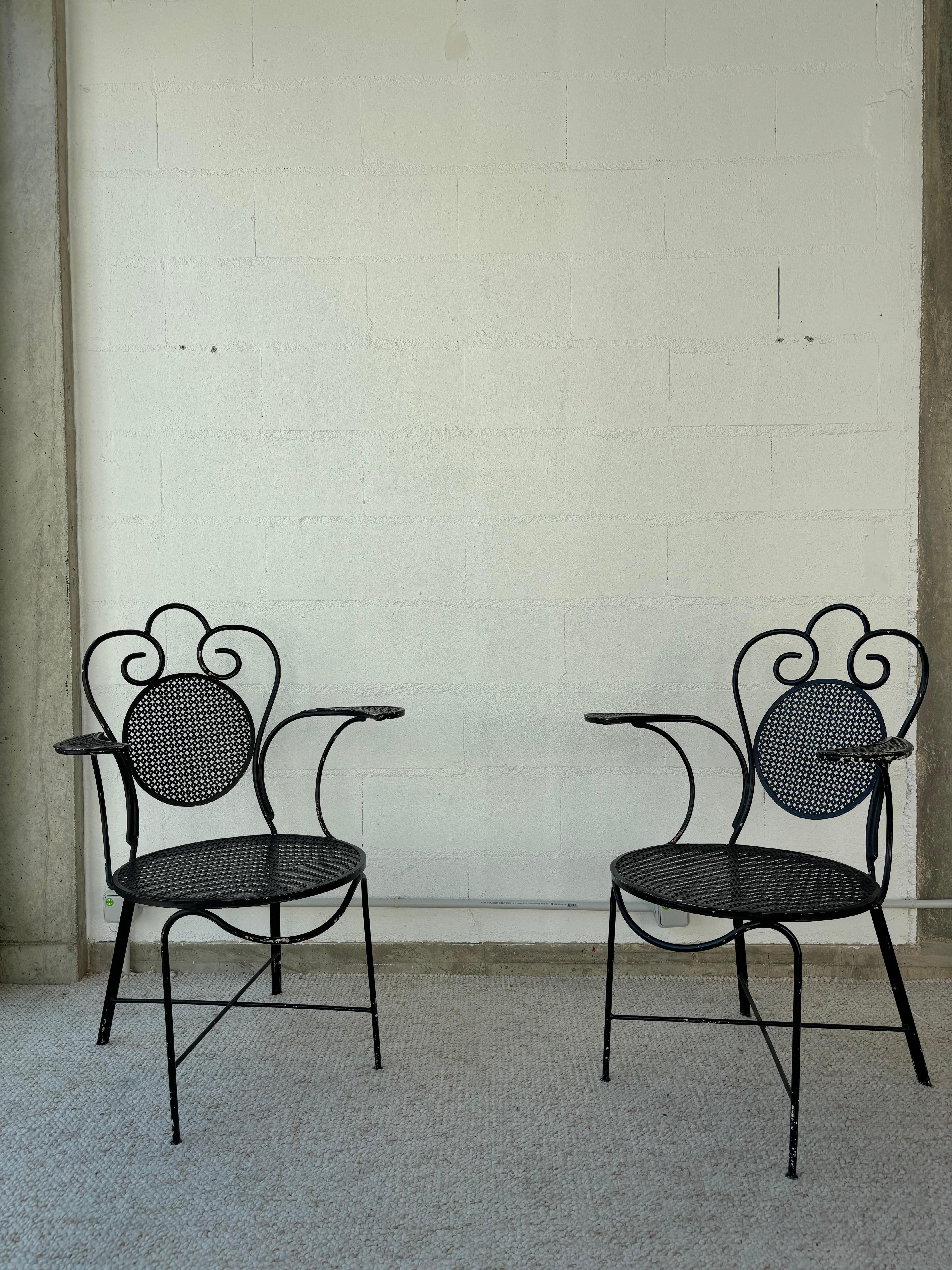 French Pair of Mathieu Matégot Chairs For Sale
