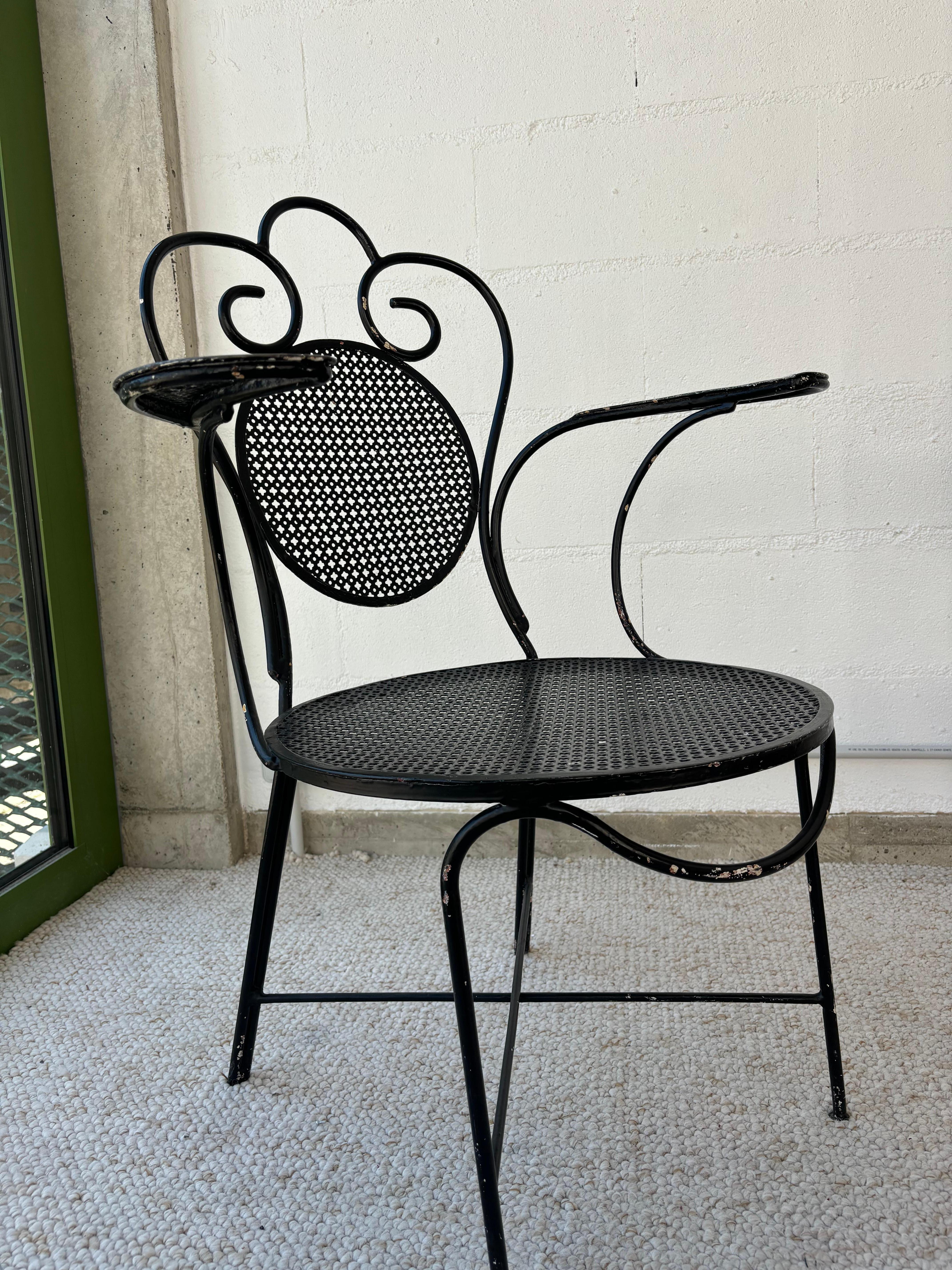 Metal Pair of Mathieu Matégot Chairs For Sale