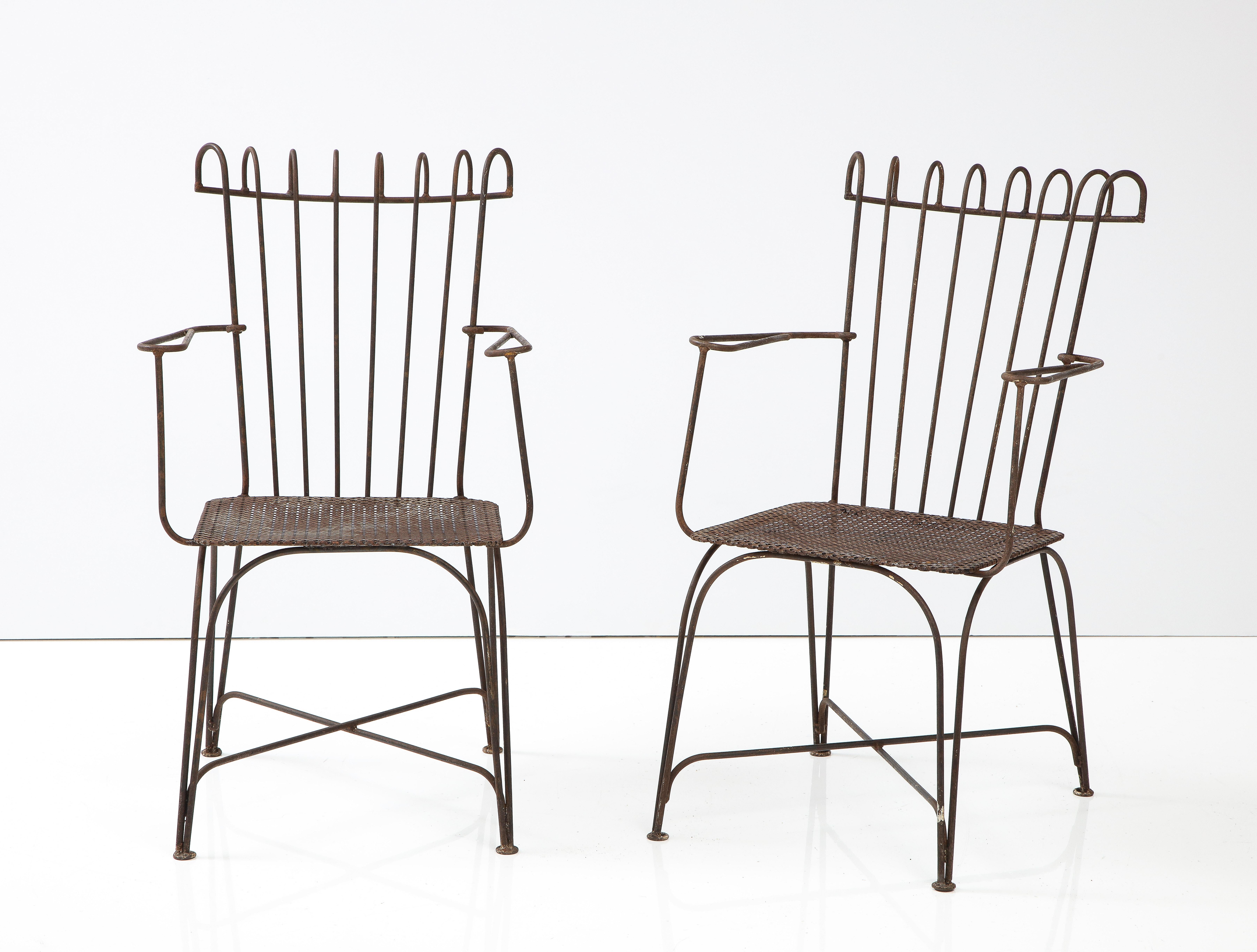 Mid-Century Modern Pair of Mathieu Mategot Chairs, France, C. 1950