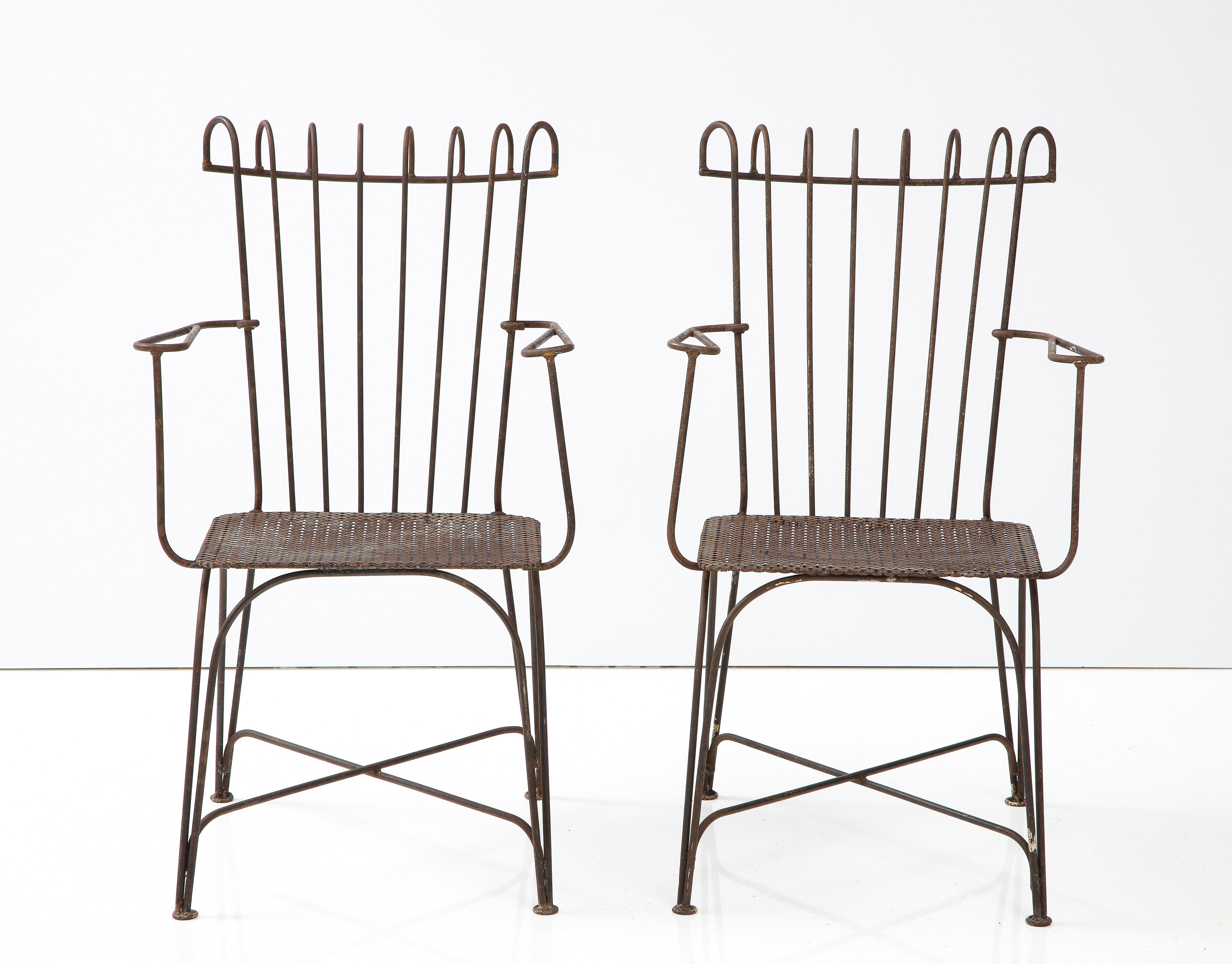 French Pair of Mathieu Mategot Chairs, France, C. 1950
