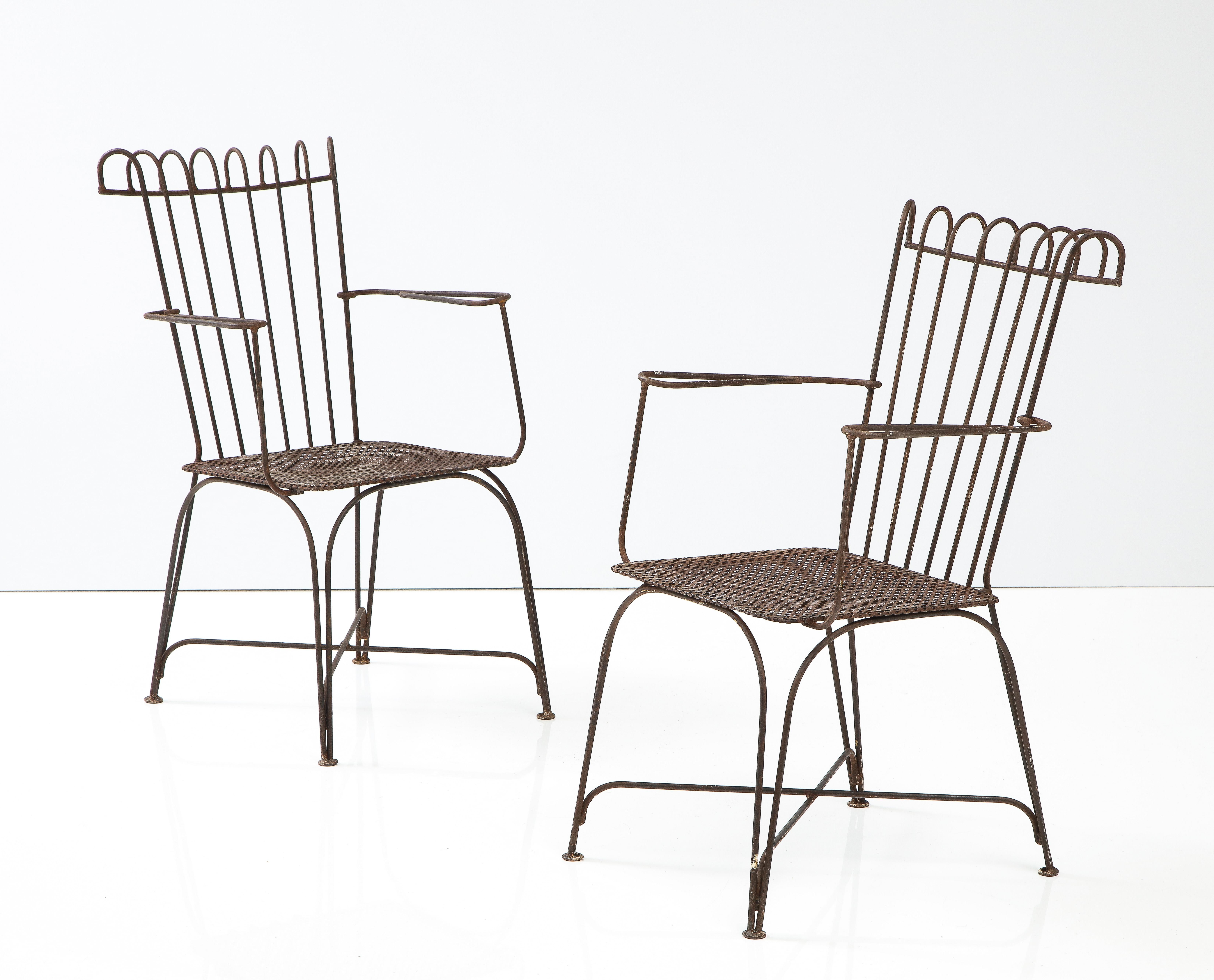 Pair of Mathieu Mategot Chairs, France, C. 1950 In Good Condition In Brooklyn, NY