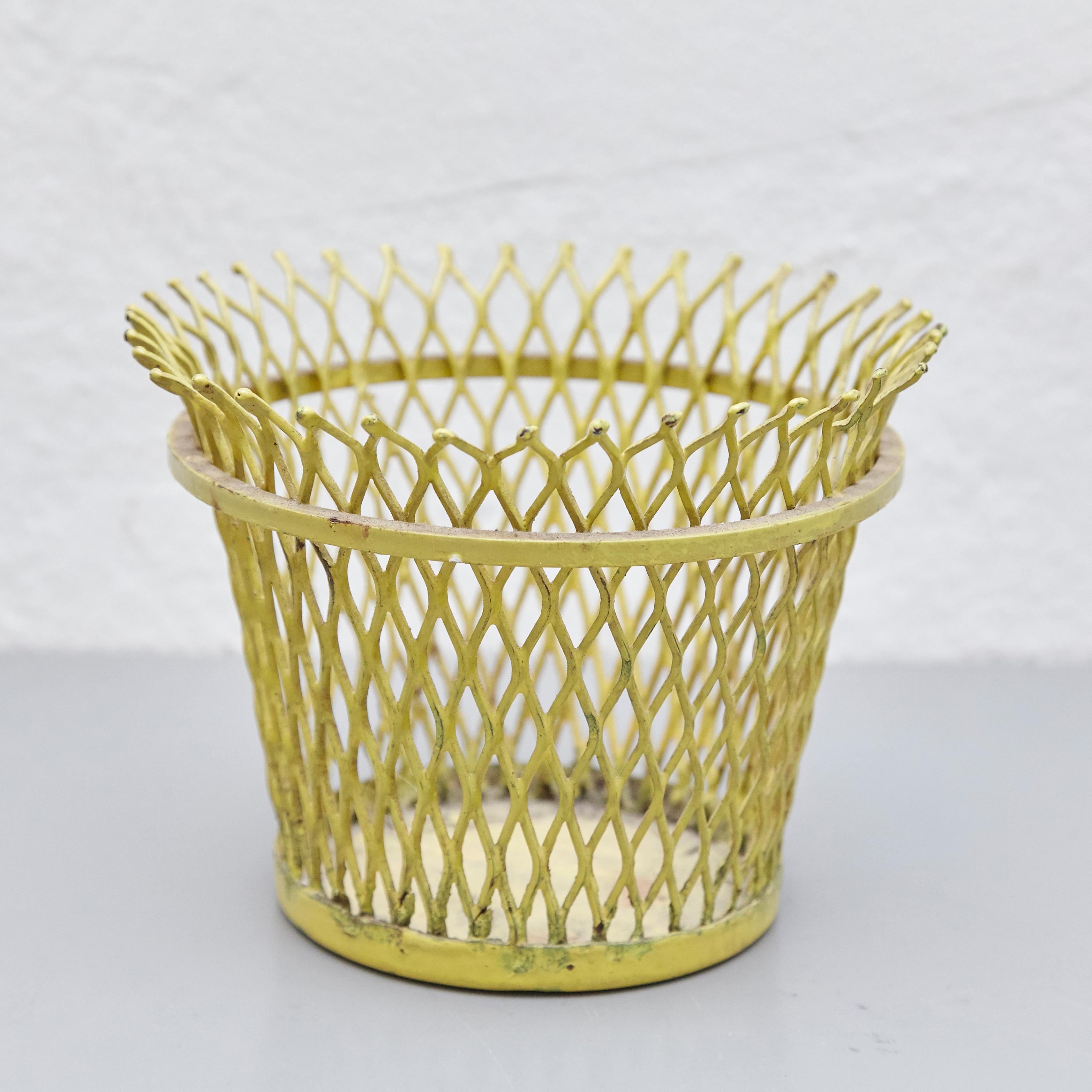 Pair of Mathieu Matégot, Mid-Century Modern, Enameled Metal Basket, circa 1950 6