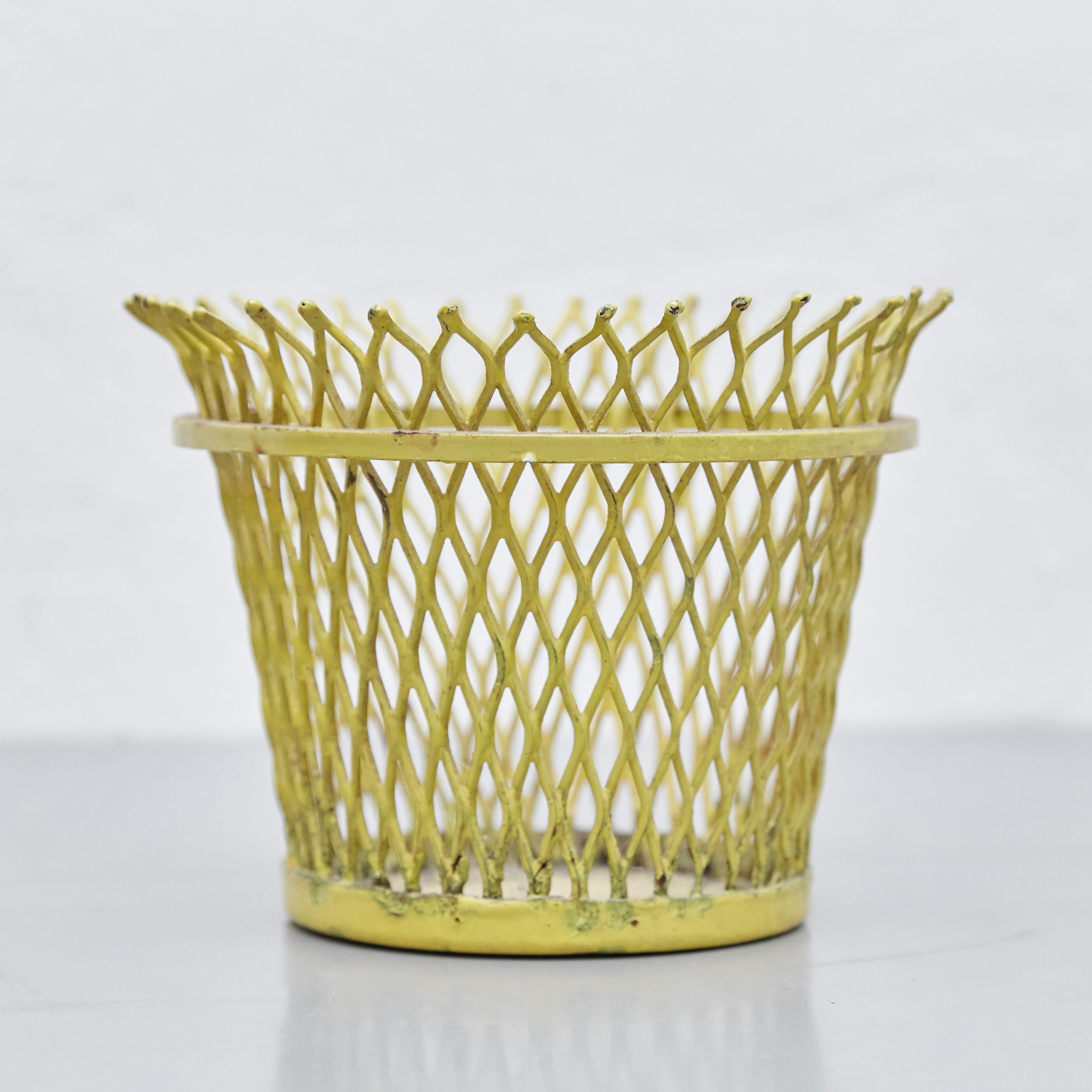 Pair of Mathieu Matégot, Mid-Century Modern, Enameled Metal Basket, circa 1950 4