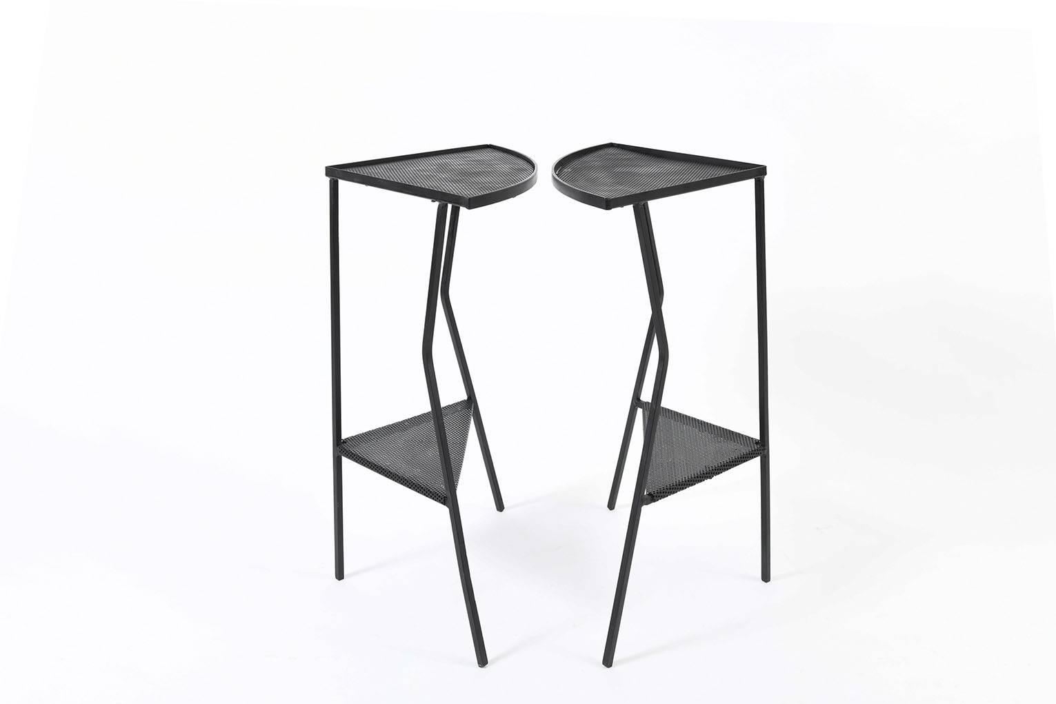 Mid-Century Modern Pair of Mathieu Mategot Style Side Tables, 1950s, France