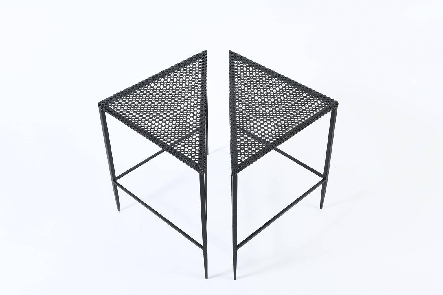 Mid-Century Modern Pair of Mathieu Mategot Style Side Tables, 1950s, France