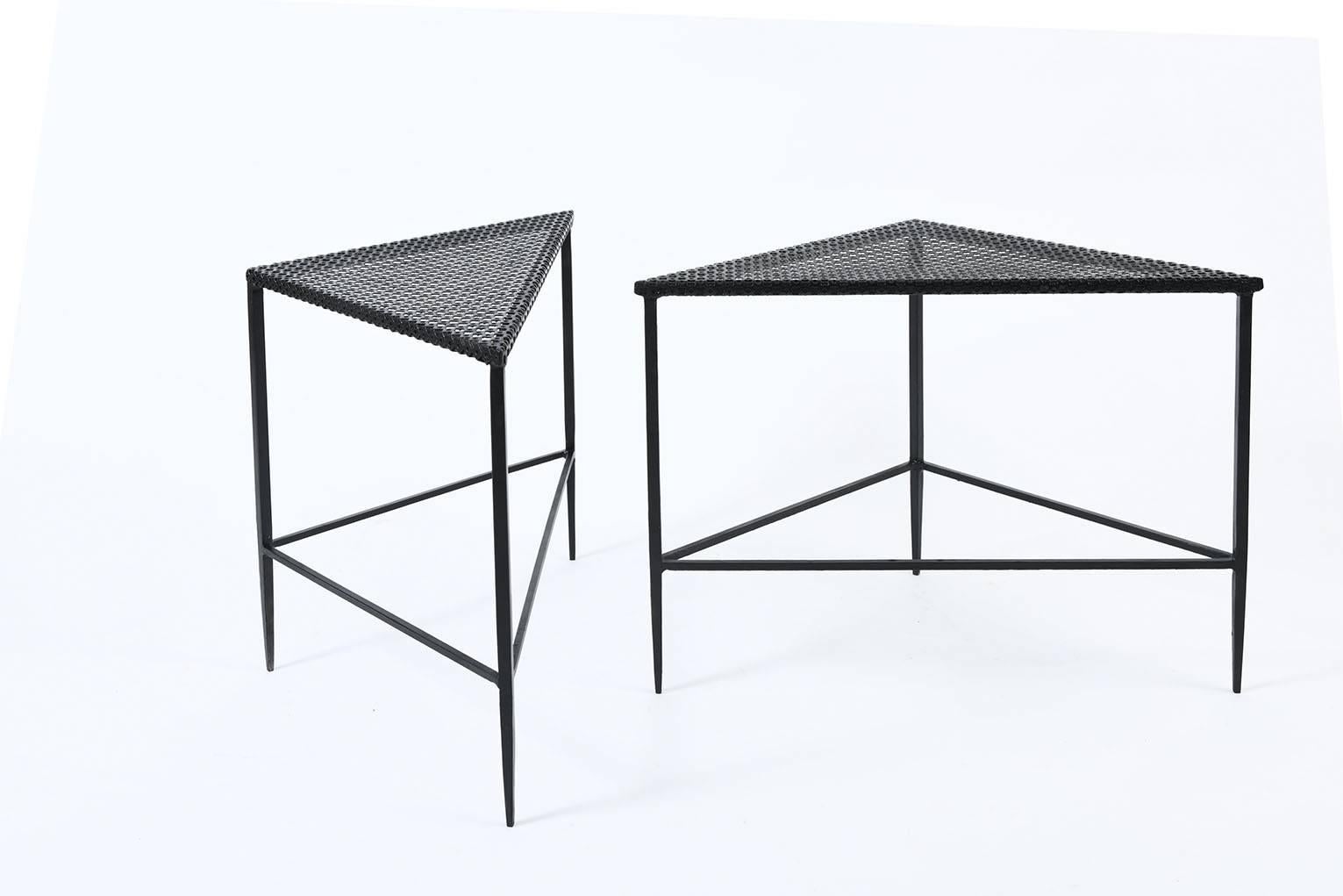 French Pair of Mathieu Mategot Style Side Tables, 1950s, France