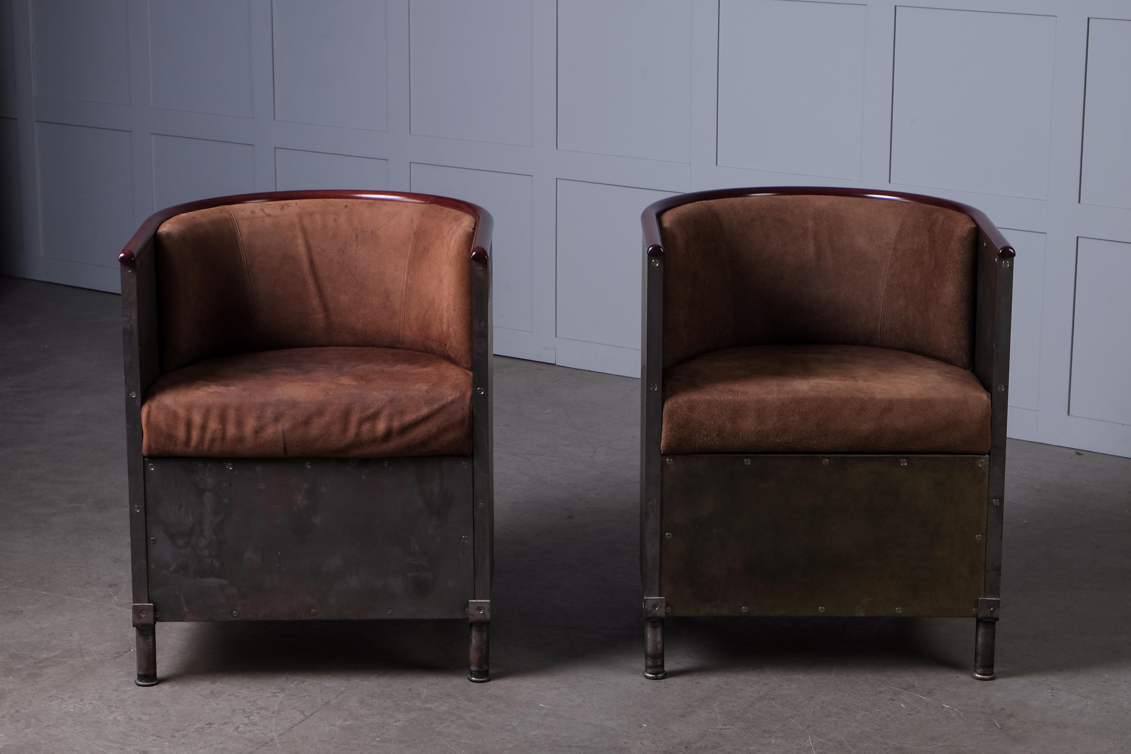 Pair of Mats Theselius 'Järn/Mocca' Easy Chairs, Källemo, 1990s For Sale 1