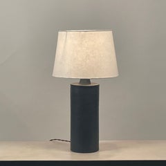 Pair of Matte Black 'Rouleau' Ceramic Table Lamps by Design Frères