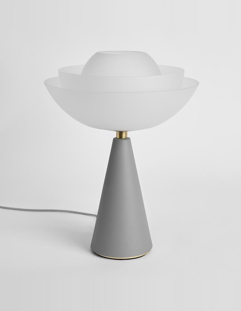 Modern Pair of Matte Lotus Table Lamps by Mason Editions For Sale