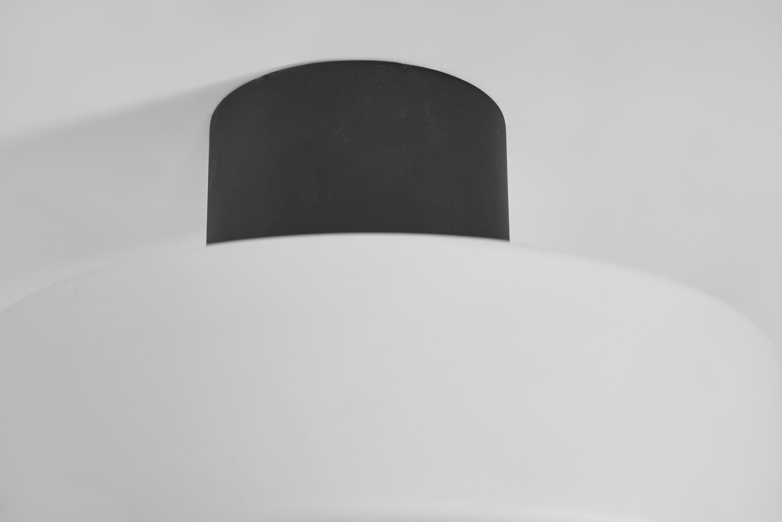 Pair of Matte Opal Glass Ceiling Lamps, The Netherlands 1960s For Sale 2