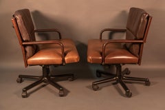 Pair of Vintage Signed Matteo Grassi Swivel Office Chairs