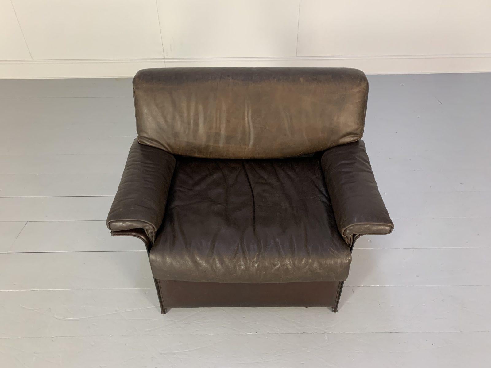 Pair of Matteo Grassi “Tm” Armchairs – in Vintage Brown Leather For Sale 6