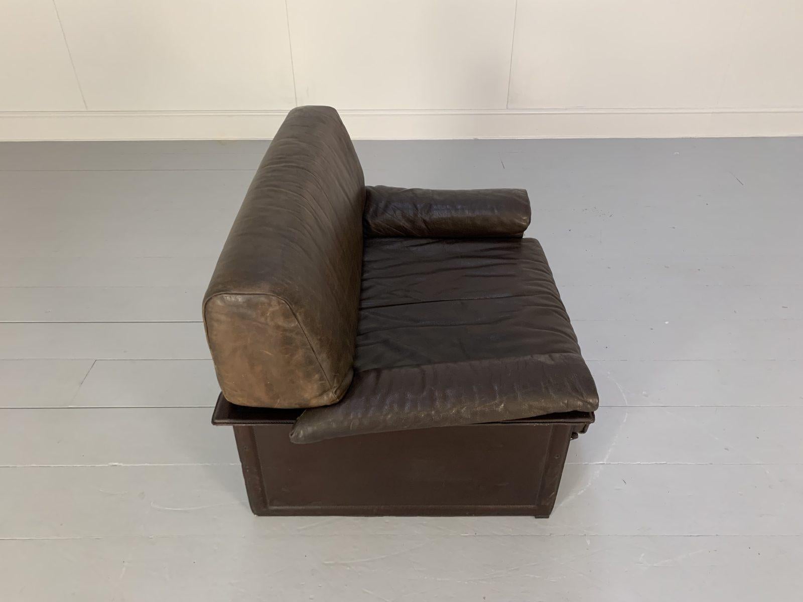 Pair of Matteo Grassi “Tm” Armchairs – in Vintage Brown Leather For Sale 8