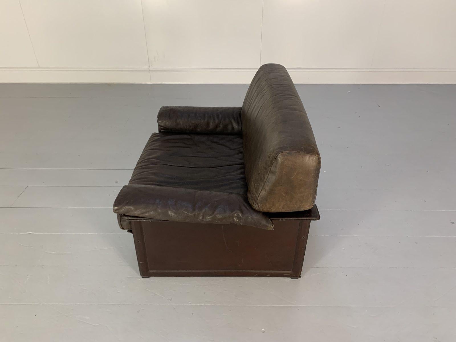 Pair of Matteo Grassi “Tm” Armchairs – in Vintage Brown Leather For Sale 9