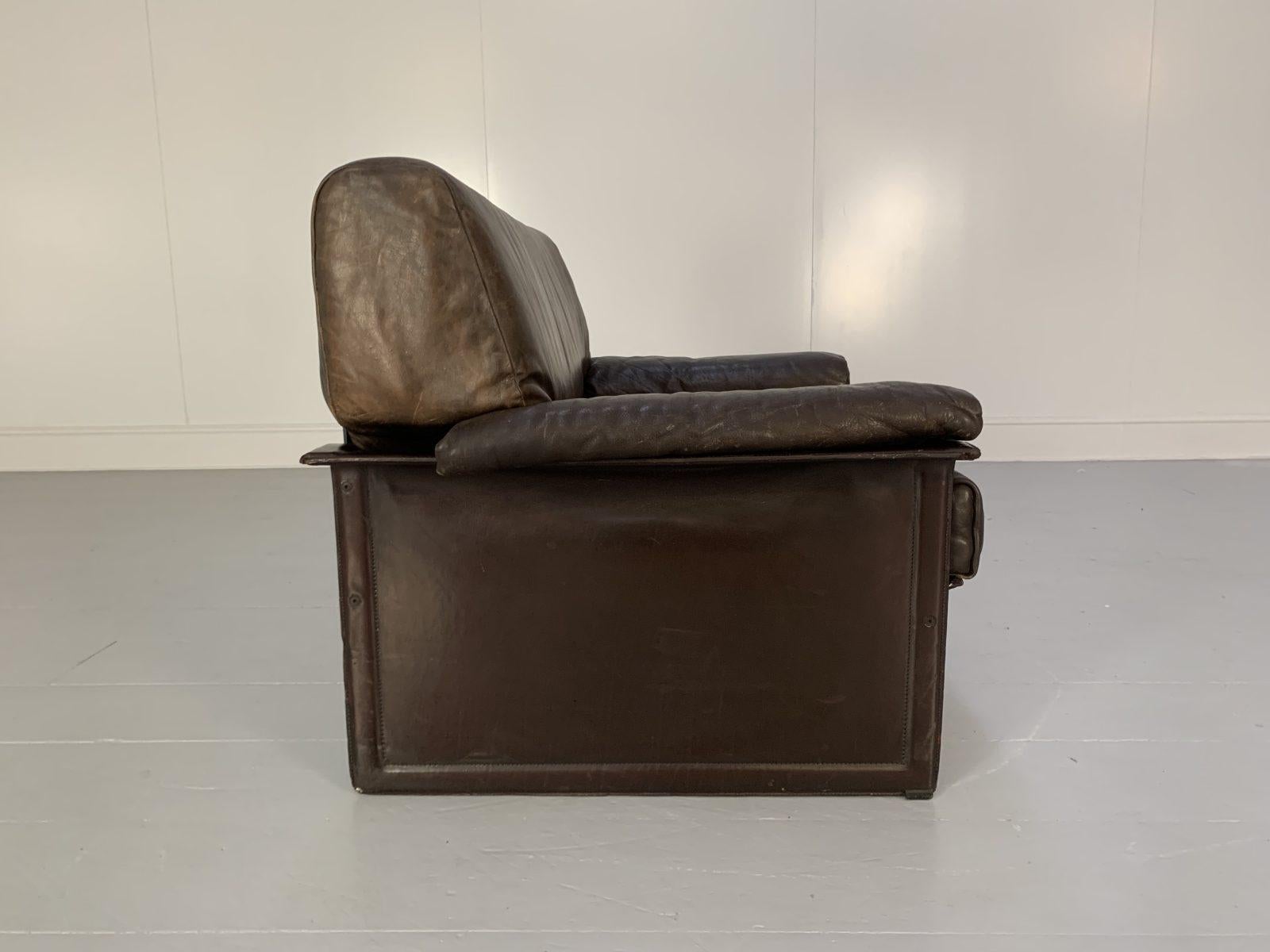 Pair of Matteo Grassi “Tm” Armchairs – in Vintage Brown Leather For Sale 3