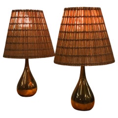 Pair of Mauri Almari brass table lamps model K11-21, Idman.