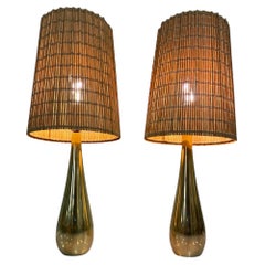 Pair of Mauri Almari Cast Brass "Drop" Table Lamps Model 61046, Idman 1950s